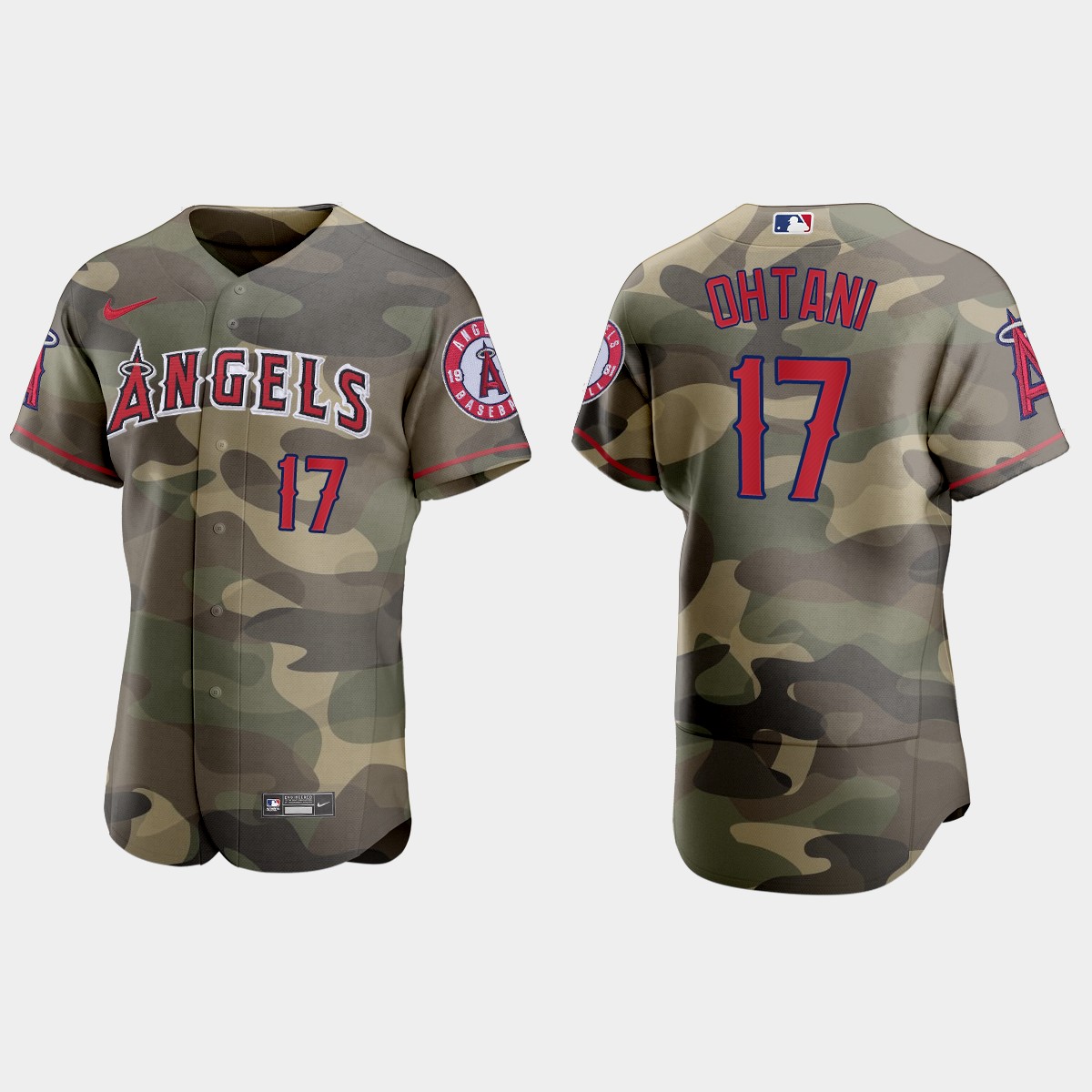 Los Angeles Angels #17 Shohei Ohtani Men's Nike 2021 Armed Forces Day Authentic MLB Jersey -Camo