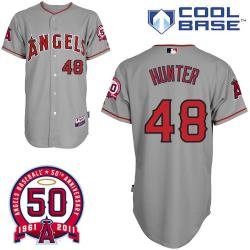 MLB Angels 48# Hunter Grey cool base jerseys