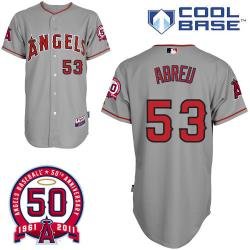 MLB Angels 53# Abreu grey cool base jerseys