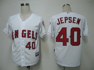 Los Angeles Angels 40 Jepsen White Cool Base Jerseys