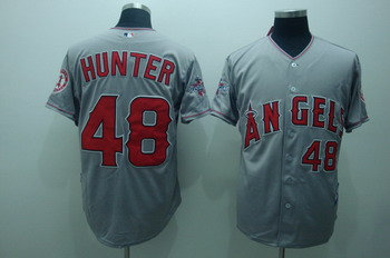 Los Angeles Angels 48 hunte grey Jerseys all star Patch