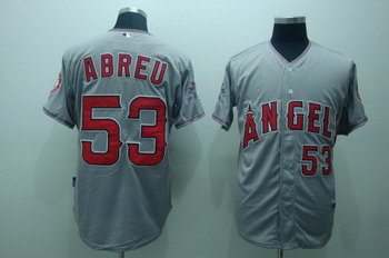 Los Angeles Angels 53 Bobby abreu grey Jerseys cool base