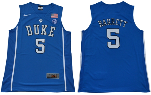 Blue Devils #5 R.J. Barrett Blue Basketball Elite Stitched NCAA Jersey Blue Devils #5 R.J. Barrett Blue Basketball Elite Stitched NCAA Jersey