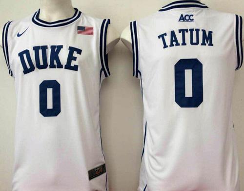 Blue Devils #0 Jayson Tatum White Basketball New Stitched NCAA Jersey Blue Devils #0 Jayson Tatum White Basketball New Stitched NCAA Jersey