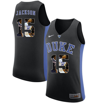 Duke Blue Devils 15 Frank Jackson Black With Portrait Print College Basketball Jersey4 Duke Blue Devils 15 Frank Jackson Black With Portrait Print College Basketball Jersey4