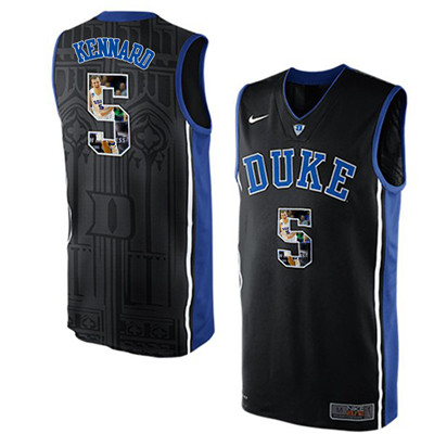 Duke Blue Devils 5 Luke Kennard Black With Portrait Print College Basketball Jersey2