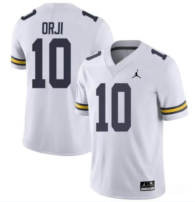 Men's Michigan Wolverines #10 Alex Orji White Stitched Jersey Men's Michigan Wolverines #10 Alex Orji White Stitched Jersey
