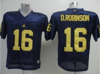Wolverines #16 D.Robinson Blue Embroidered NCAA Jerseys