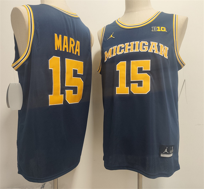 Men's Michigan Wolverines #15 Aday Mara Navy 2026 Vapor Limited Stitched Football Jersey