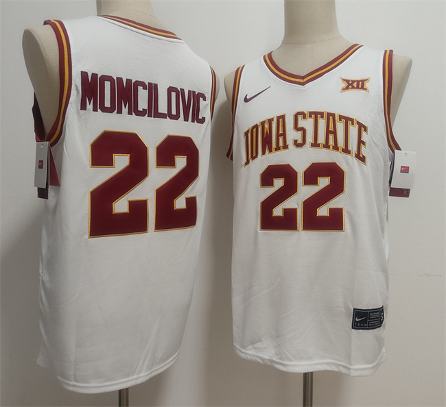 Men's Iowa State Cyclones #22 Milan Momcilovic White 2025 Vapor Limited Stitched Football Jersey