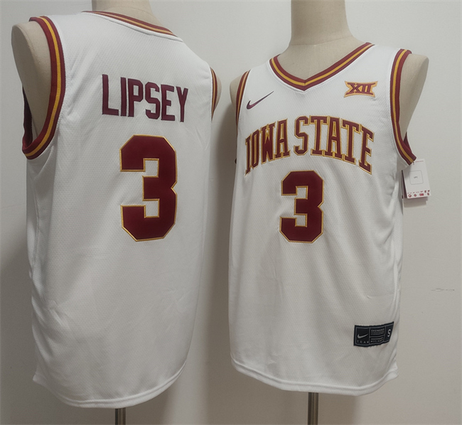Men's Iowa State Cyclones #3 Tamin Lipsey White 2025 Vapor Limited Stitched Football Jersey