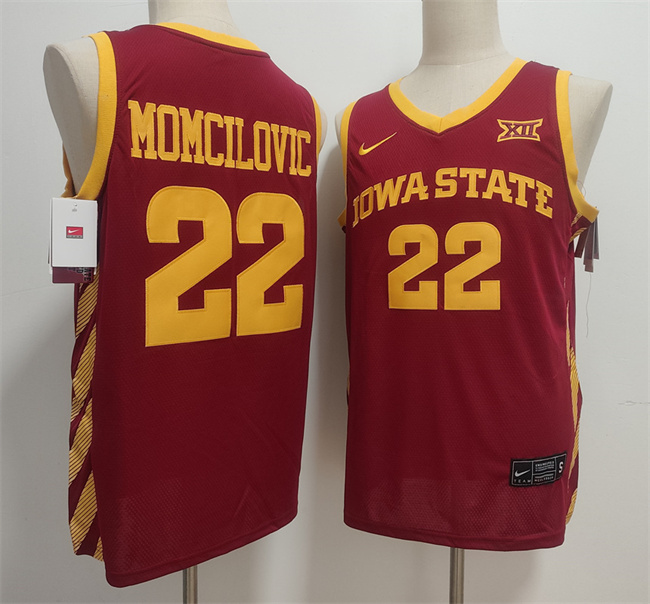 Men's Iowa State Cyclones #22 Milan Momcilovic Maroon Stitched Jersey