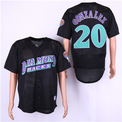 Diamondbacks #20 Luis Gonzalez Black Mesh BP Jersey Diamondbacks #20 Luis Gonzalez Black Mesh BP Jersey