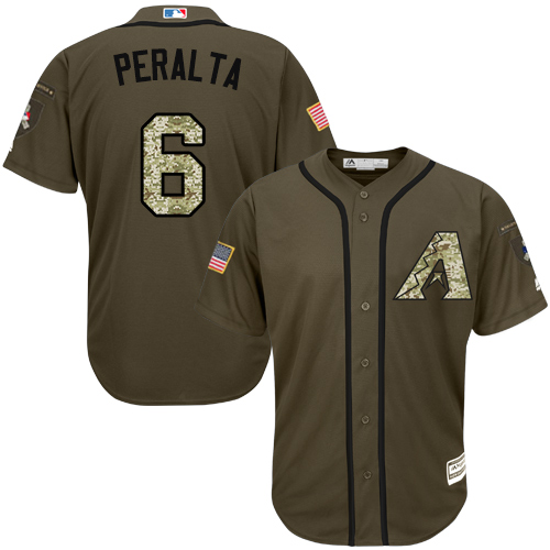 Diamondbacks #6 David Peralta Green Salute to Service Stitched Baseball Jersey