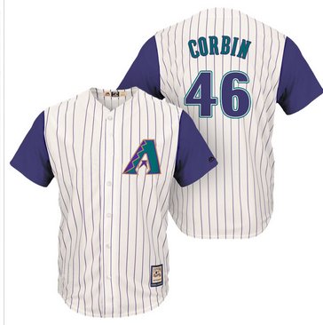 Arizona Diamondbacks #46 Patrick Corbin Cream Purple Cooperstown Collection Cool Base Jersey