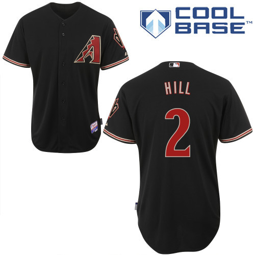 Arizona Diamondbacks #2 hILL Black Authentic Personalized Alternate Home cool Jersey