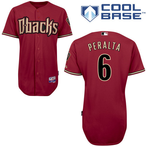 Arizona Diamondbacks #6 peralta Red Authentic Personalized Alternate cool Jersey