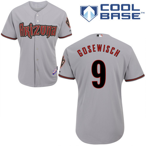 Arizona Diamondbacks #9 Gosewisch Grey Authentic Personalized Road cool Jersey