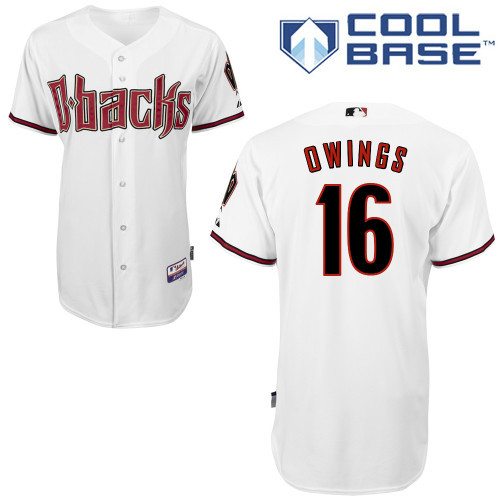 Arizona Diamondbacks #16 Owings White Authentic Personalized Home cool Jersey