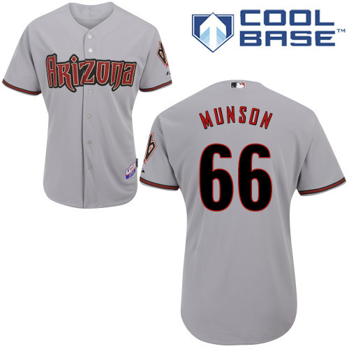Arizona Diamondbacks #66 Munson Grey Authentic Personalized Road cool Jersey