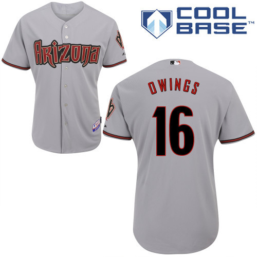 Arizona Diamondbacks #16 Owings Grey Authentic Personalized Road cool Jersey