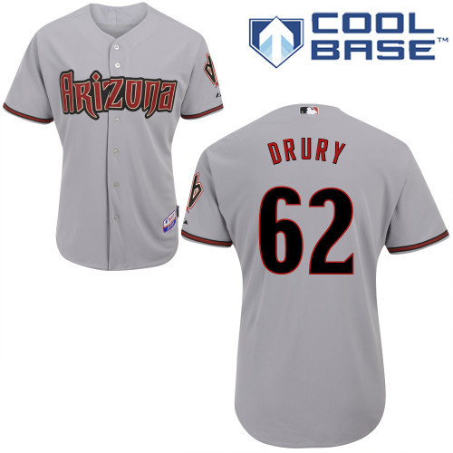 Arizona Diamondbacks #62 Drury Grey Authentic Personalized Road cool Jersey