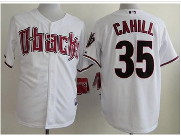 Arizona Diamondbacks #35 Trevor Cahill White Cool Base Baseball Jersey