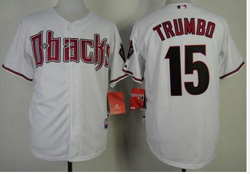 Arizona Diamondbacks #15 Mark Trumbo White Cool Base Baseball Jersey