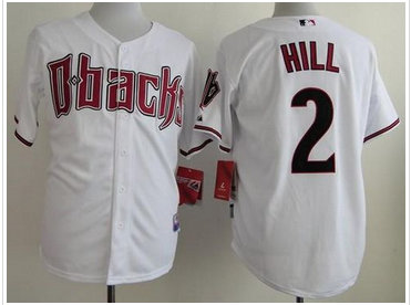 Arizona Diamondbacks #2 Aaron Hill White Cool Base Baseball Jersey