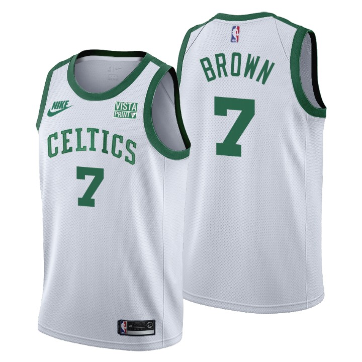 Boston Celtics #7 Jaylen Brown Men's Nike Releases Classic Edition NBA 75th Anniversary Jersey White Boston Celtics #7 Jaylen Brown Men's Nike Releases Classic Edition NBA 75th Anniversary Jersey White