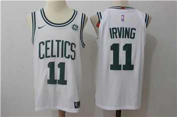 Nike Celtics #11 Kyrie Irving White Nike Stitched NBA Jersey