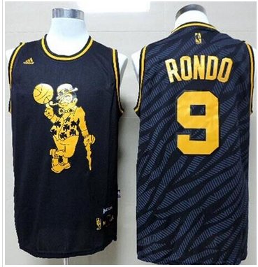 Boston Celtics #9 Rajon Rondo Black Precious Metals Fashion NBA Jersey Boston Celtics #9 Rajon Rondo Black Precious Metals Fashion NBA Jersey