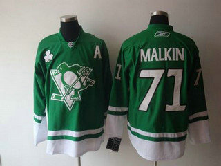 ST PARTYS DAY NHL Pittsburgh Penguins 71 Evgeni Malkin green