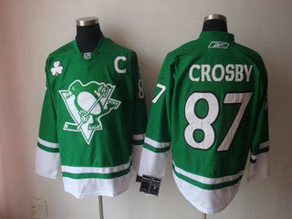 ST PARTYS DAY NHL Pittsburgh Penguins 87 Sidney Crosby green