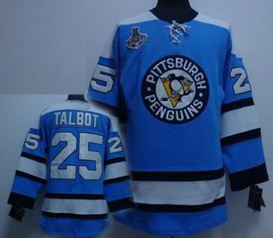 RBK jerseys,Pittsburgh Penguins #25 TALBOT BLUE STANLEY CUP jerseys