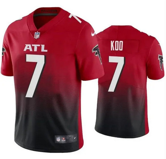 Men's Atlanta Falcons #7 Younghoe Koo Red Black Vapor Untouchable Limited Stitched Jersey