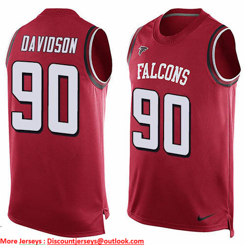Nike Falcons #90 Marlon Davidson Red Team Color Men's Stitched NFL Limited Tank Top Jersey