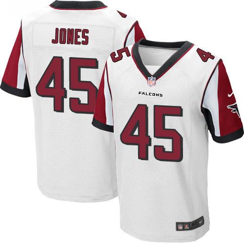 Nike Falcons #45 Deion Jones White Men's Stitched NFL Elite Jersey Nike Falcons #45 Deion Jones White Men's Stitched NFL Elite Jersey