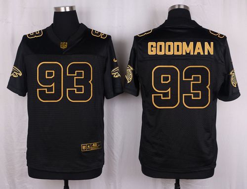 Nike Falcons #93 Malliciah Goodman Black Men's Stitched NFL Elite Pro Line Gold Collection Jersey