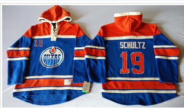 Edmonton Oilers #19 Justin Schultz Light Blue Sawyer Hooded Sweatshirt Stitched NHL Jersey