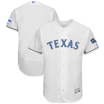 Men's Texas Rangers Majestic White Father's Day FlexBase Team Jersey Men's Texas Rangers Majestic White Father's Day FlexBase Team Jersey