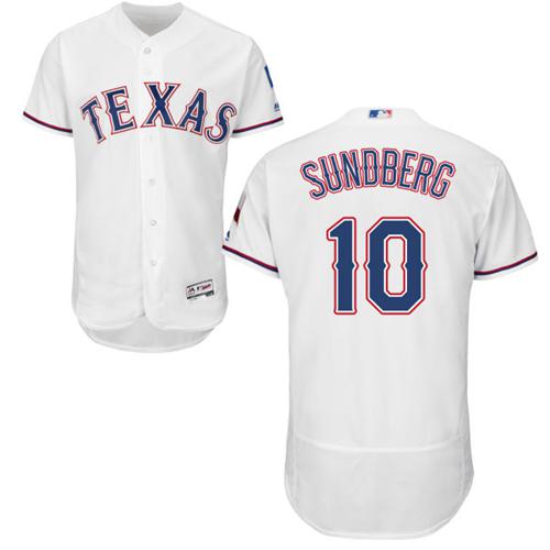 Rangers #10 Jim Sundberg White Flexbase Authentic Collection Stitched MLB Jersey Rangers #10 Jim Sundberg White Flexbase Authentic Collection Stitched MLB Jersey