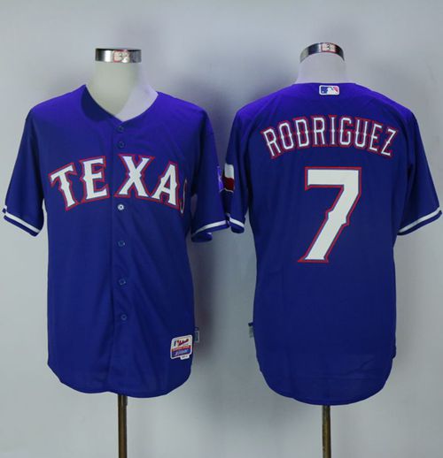 Rangers #7 Ivan Rodriguez Blue Cool Base Stitched MLB Jersey Rangers #7 Ivan Rodriguez Blue Cool Base Stitched MLB Jersey