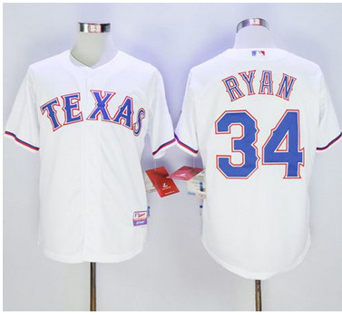 Rangers #34 Nolan Ryan White Cool Base Stitched MLB Jersey