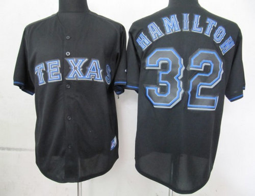 MLB Texas Rangers 32 Hamilton Black Fashion Jerseys MLB Texas Rangers 32 Hamilton Black Fashion Jerseys