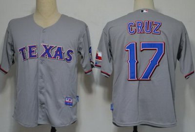 Texas Rangers 17 cruz Grey Cool Base MLB Jerseys
