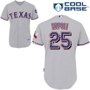 Texas Rangers 25 Mike Napoli Grey Baseball Jerseys Cool Base Jersey