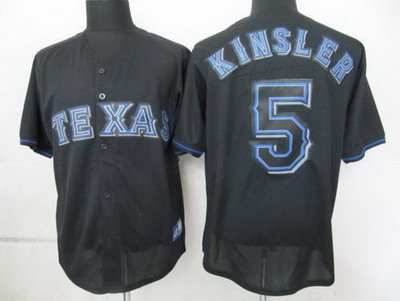 Texas Rangers 5# Ian Kinsler Pitch Black Fashion Jersey
