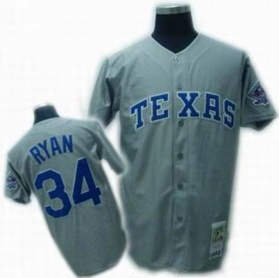 Texas Rangers Authentic 1993 #34 Nolan Ryan gray Jersey MitchellandNess