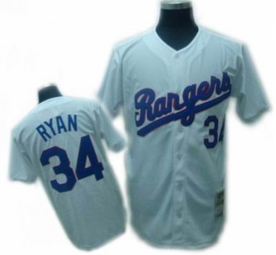 Texas Rangers Authentic 1993 #34 Nolan Ryan white Jerseys MitchellandNess